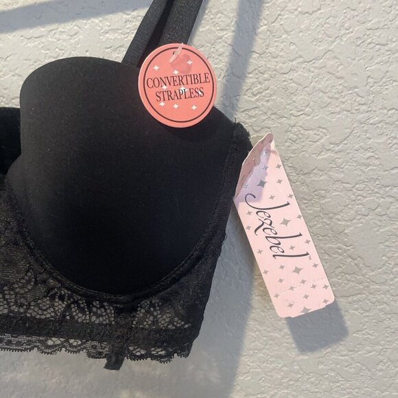 NWT Jezebel Black Lace Light Lift Bra Size 34B Convertible New - Picture 3 of 7